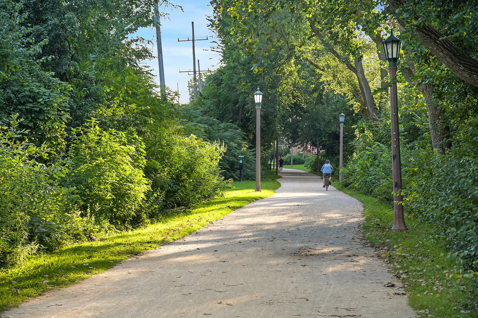 Cyclist riding the Great Western Trail near The Union